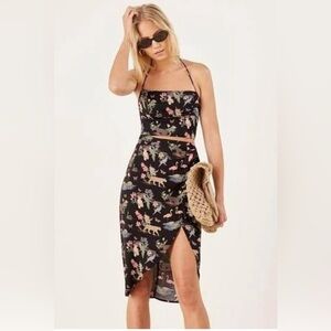 Reformation midi print dress size 0